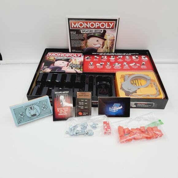 2017 Monopoly Cheaters Edition (Penguin T-Rex Cat Tokens) PRE-OWNED, COMPLETE - Picture 3 of 9